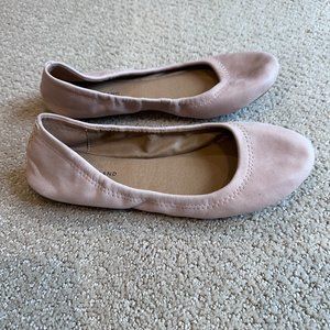 Lucky Brand Ballet Flats Erin Leather Beige Size 7.5 Boho Neutral Classic